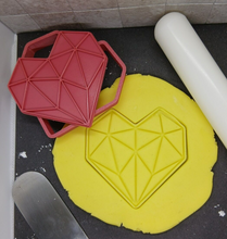 Load image into Gallery viewer, Geometric Heart Cookie Cutter 3D Printed Biscuit Stamp Fondant Icing Cake Love

