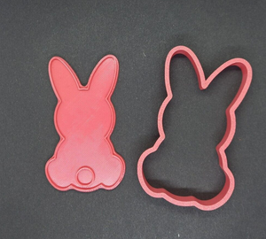 Bunny Rabbit with Tail Cookie Cutter 3DPrinted Biscuit Stamp Fondant Cake Easter