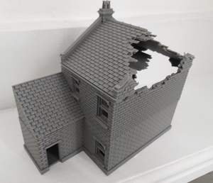 Destroyed 28mm Detached House with Shed Wargaming Building Tabletop Gaming