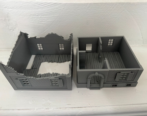 28mm Ruined ex Town House Tabletop Destroyed Wargaming Buildings