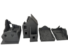 Load image into Gallery viewer, 28mm Destroyed Buildings Houses Ruin Set of 4 - Wargaming Skirmish Terrain0
