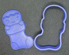 Load image into Gallery viewer, Gingerbread Man in Stocking Christmas Cookie Cutter 3D Printed Biscuit Stamp4
