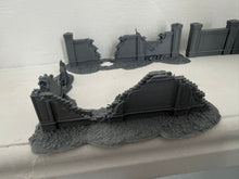 Load image into Gallery viewer, 28mm Destroyed Garden House Walls Ruined Set of 5 - Wargaming Skirmish Terrain1
