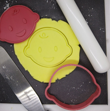 Load image into Gallery viewer, Baby Face Cookie Cutter 3D Printed Biscuit Stamp Fondant Icing Baby Shower Cake
