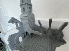 Load image into Gallery viewer, Ruined Church Tabletop Terrain Wargaming Destroyed Ruins Building 28mm
