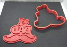 Load image into Gallery viewer, Number 1 Dad Moustache Cookie Cutter 3D Printed Biscuit Stamp Fondant Icing Cake Decor
