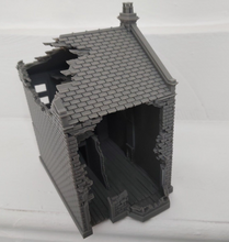 Load image into Gallery viewer, Destroyed 28mm Detached House with Shed Wargaming Building Tabletop Gaming
