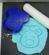Load image into Gallery viewer, Rudolph Reindeer Christmas Cookie Cutter 3D Printed Biscuit Stamp Fondant Icing0
