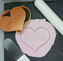 Load image into Gallery viewer, Mama Heart Shape Cookie Cutter 3DPrinted Biscuit Stamp Fondant Icing Mothers Day

