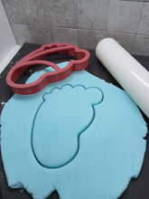 Load image into Gallery viewer, Baby Footprint Cookie Cutter 3D Printed Biscuit Stamp Fondant Icing Baby Shower
