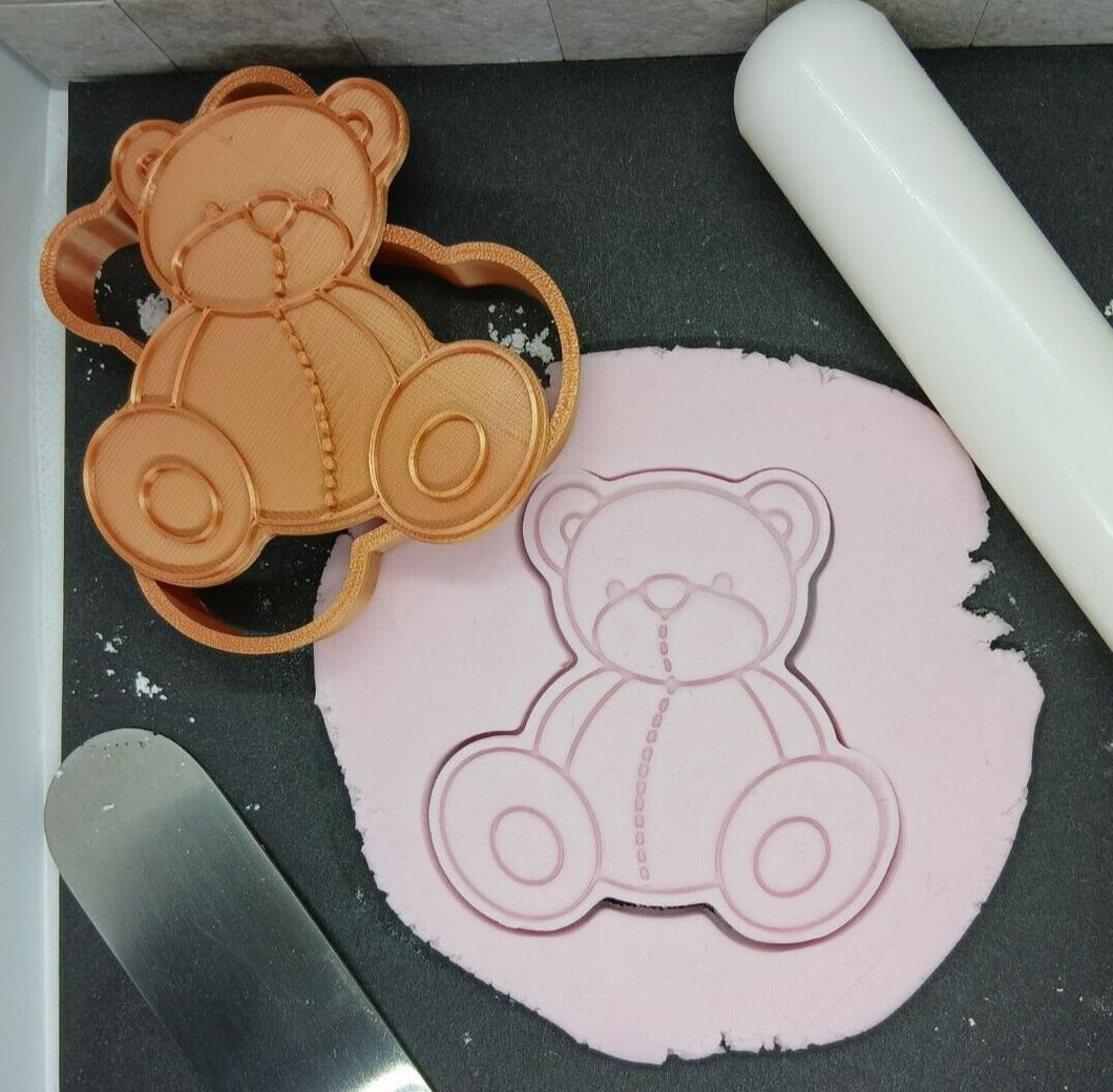 Teddy Bear Cookie Cutter 3D Printed Biscuit Stamp Fondant Icing Cake Decoration