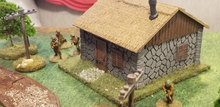 Load image into Gallery viewer, Rural Stone Farmhouse Removable Roof Wargaming Building 28mm
