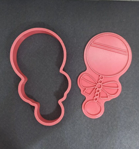 Baby Rattle Cookie Cutter 3D Printed Biscuit Stamp Fondant Baby Shower Cake