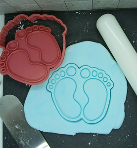 Baby Footprints Cookie Cutter 3D Printed Biscuit Stamp Fondant Baby Shower