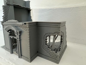 Destroyed House Ruin WW2 Building Terrain Tabletop Wargaming 28mm