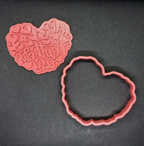 Happy Mothers Day Heart Shape Cookie Cutter 3DPrinted Biscuit Stamp Fondant