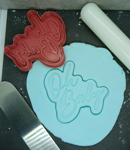 Oh Baby Wording Cookie Cutter 3D Printed Biscuit Stamp Fondant Baby Shower Cake