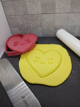 Load image into Gallery viewer, Smiling Face Heart Cookie Cutter 3D Printed Biscuit Stamp Fondant Decoration
