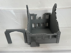 Destroyed Office Factory Industrial Unit - Ruined Wargaming Building 28mm