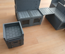Load image into Gallery viewer, 28mm 32mm Mech Pack Wargaming Layout Terrain Buildings Doors Walkways Barricade7
