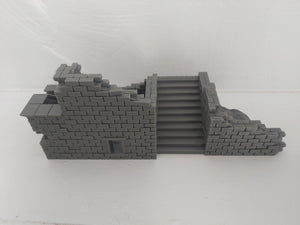 Stepped Stoned Ruins Tabletop Terrain Wargaming Destroyed Building 28mm