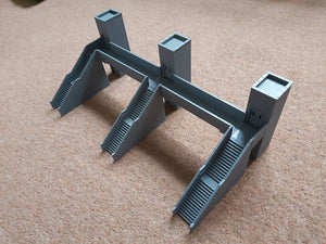 N Gauge Model Railway Station Platform Footbridge with Lifts Double Walkway