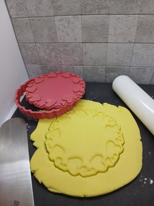 Love Hearts Circular Cookie Cutter 3D Printed Biscuit Stamp Fondant Icing Cake