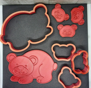 Mummy Bear and Baby Bears Cookie Cutter 3D Printed Biscuit Stamp Fondant Mothers