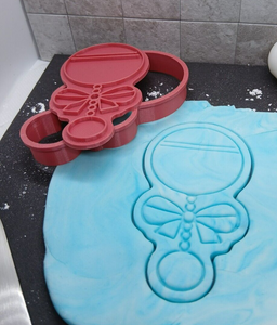 Baby Rattle Cookie Cutter 3D Printed Biscuit Stamp Fondant Baby Shower Cake