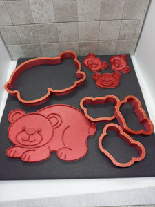 Mummy Bear and Baby Bears Cookie Cutter 3D Printed Biscuit Stamp Fondant Mothers