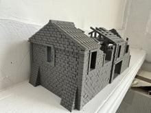 Load image into Gallery viewer, Stone Barn Ruins Tabletop Terrain Wargaming Destroyed Farm Building 28mm
