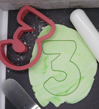 Load image into Gallery viewer, Three 3 Third Birthday Number Cookie Cutter 3DPrinted Biscuit Fondant Icing Cake0
