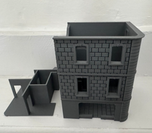 Load image into Gallery viewer, 28mm Destroyed Shop Retail Ruin - Destroyed Wargaming Curved Building Terrain3
