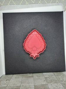 Patterned Heart with Crown Cookie Cutter 3D Printed Biscuit Stamp Fondant Icing