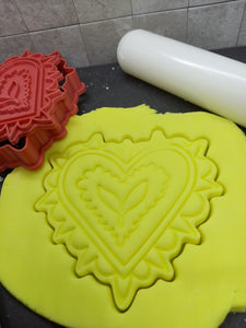 Patterned Heart Cookie Cutter 3D Printed Biscuit Stamp Fondant Icing Cake Decor