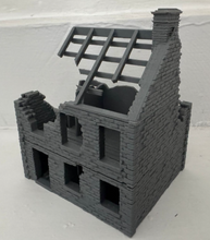 Load image into Gallery viewer, 28mm Destroyed House Ruin - Destroyed Wargaming Building Terrain Villers Bocage3

