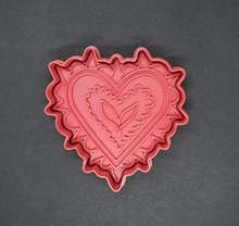 Load image into Gallery viewer, Patterned Heart Cookie Cutter 3D Printed Biscuit Stamp Fondant Icing Cake Decor

