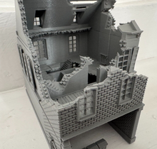 Load image into Gallery viewer, 28mm Destroyed Town House in as Destroyed State with Porch Wargaming Building
