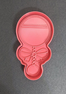 Baby Rattle Cookie Cutter 3D Printed Biscuit Stamp Fondant Baby Shower Cake