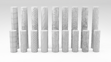 Load image into Gallery viewer, Clay Polymer Texture Roller Wargaming Base Detail Roller Concrete Patterns
