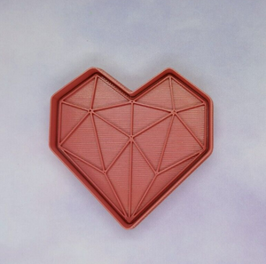 Geometric Heart Cookie Cutter 3D Printed Biscuit Stamp Fondant Icing Cake Love