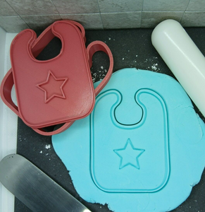 Baby Bib Cookie Cutter 3D Printed Biscuit Stamp Fondant Baby Shower Cake