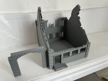 Load image into Gallery viewer, Destroyed Office Factory Industrial Unit - Ruined Wargaming Building 28mm
