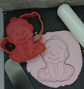 Baby Sitting Cookie Cutter 3D Printed Biscuit Stamp Fondant Baby Shower Cake