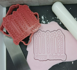 Happy Birthday Candles Cookie Cutter 3D Printed Biscuit Stamp Fondant Icing Cake