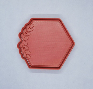 Hexagonal Cookie Cutter With Foliage 3D Printed Biscuit Stamp Fondant Icing Cake