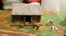 Load image into Gallery viewer, Rural Timber Storage Warehouse Kit Pack Removable Roof Wargaming Building 28mm
