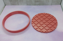Load image into Gallery viewer, Mermaid Scales Circular Cookie Cutter 3DPrinted Biscuit Stamp Fondant Icing Cake
