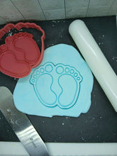 Load image into Gallery viewer, Baby Footprints Cookie Cutter 3D Printed Biscuit Stamp Fondant Baby Shower
