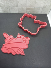 Load image into Gallery viewer, Heart with Scroll Cookie Cutter 3D Printed Biscuit Stamp Icing Cake Decoration
